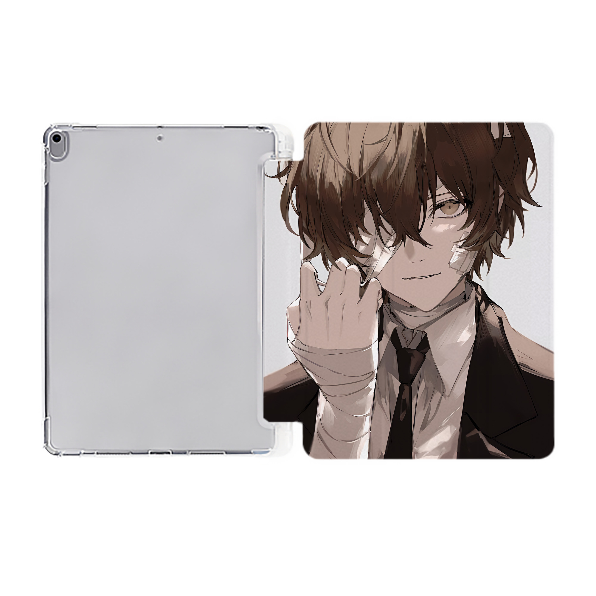 （画像用） 文豪ストレイドッグス Bungo Stray Dogs IPad ケース ペン収納付き 三つ折りスタンド PUレザー×シリコン 対応機種9.5/10.5/10.9インチ